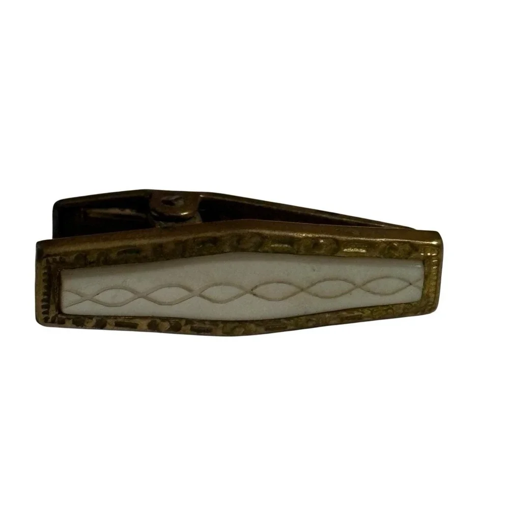 Mother Of Pearl Lingerie Tie Clip Clasp Vintage Victorian Edwardian Art Deco MOP